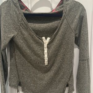 Gray and white free people henley